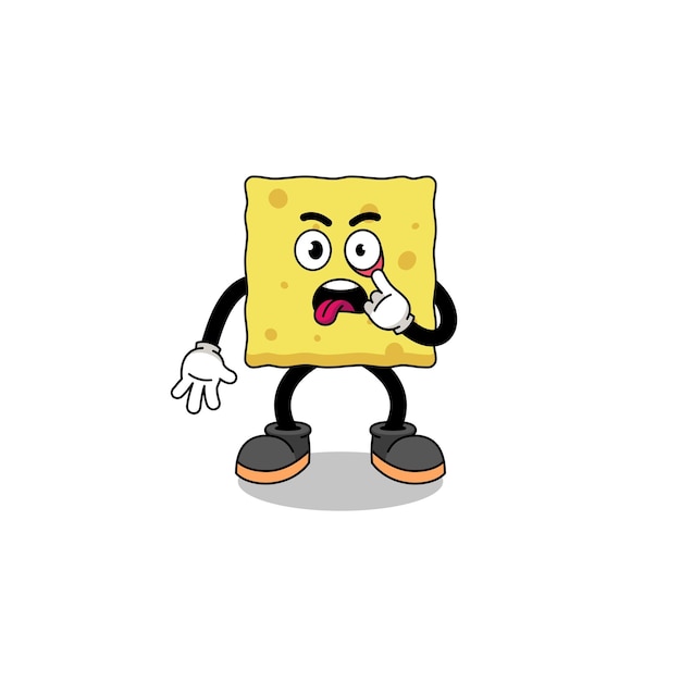 Ilustración de personaje de esponja con lengua fuera diseño de personajes