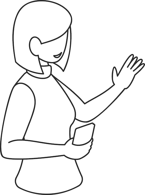 Ilustración de un personaje femenino sin rostro sosteniendo un teléfono