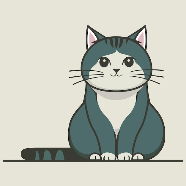 Ilustración del personaje del gato en 2d
