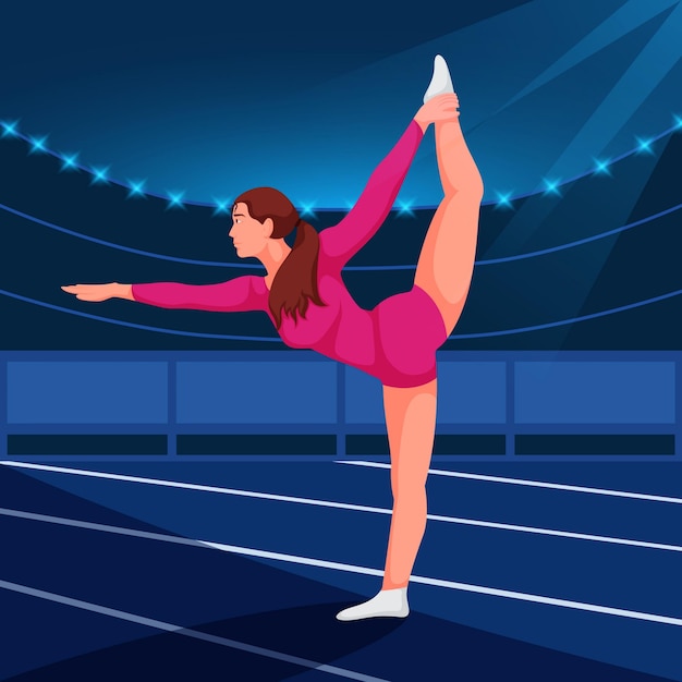 Ilustración de personaje de gimnasta