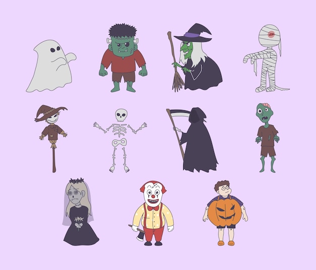 Ilustración de personaje de Halloween