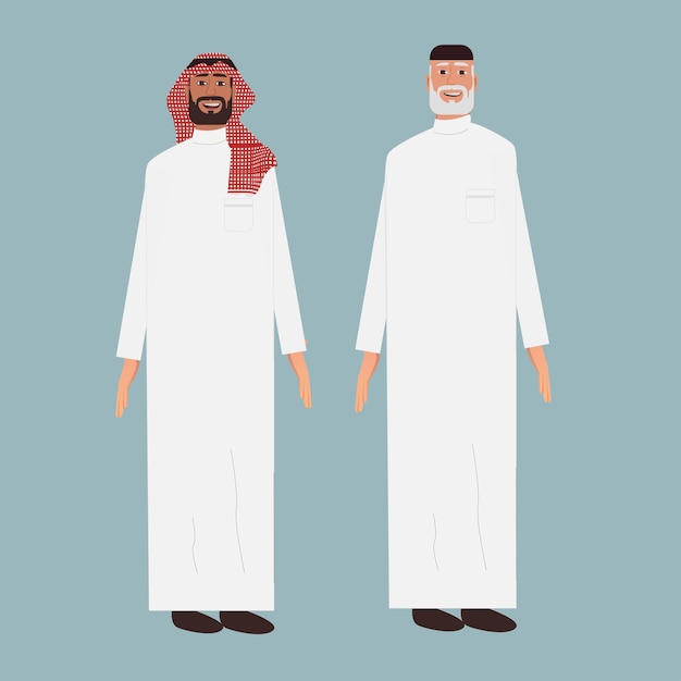 Vector ilustración del personaje del hombre saudí