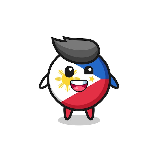 Ilustración de un personaje de la insignia de la bandera de filipinas con poses incómodas