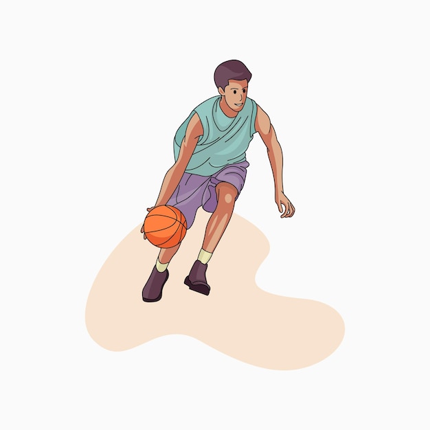 ilustración de personaje de jugador de baloncesto