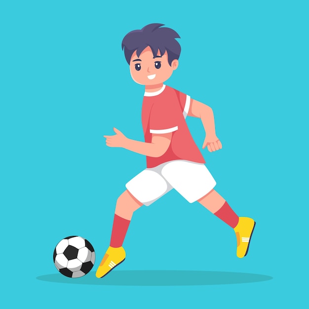 Ilustración del personaje del jugador de fútbol de la Copa Mundial