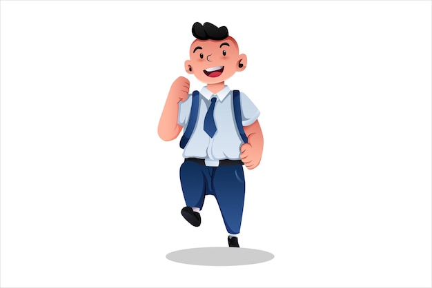 Ilustración de personaje lindo chico estudiante