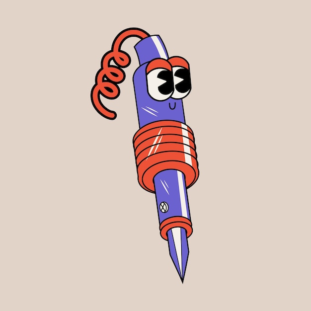 Ilustración de personaje lindo de Doodle pegatina de herramienta de soldadura