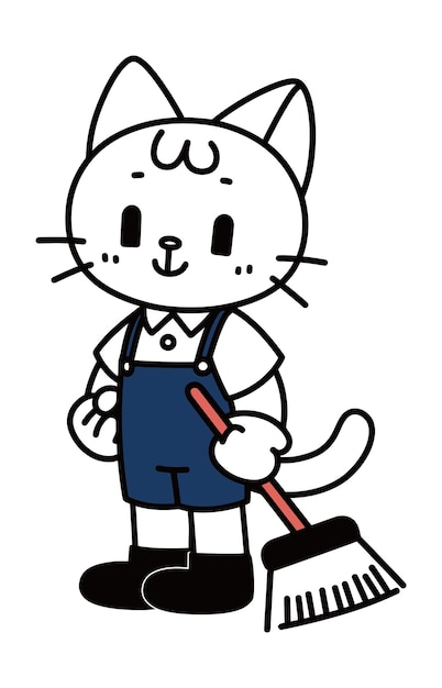 Ilustración de personaje lindo gato