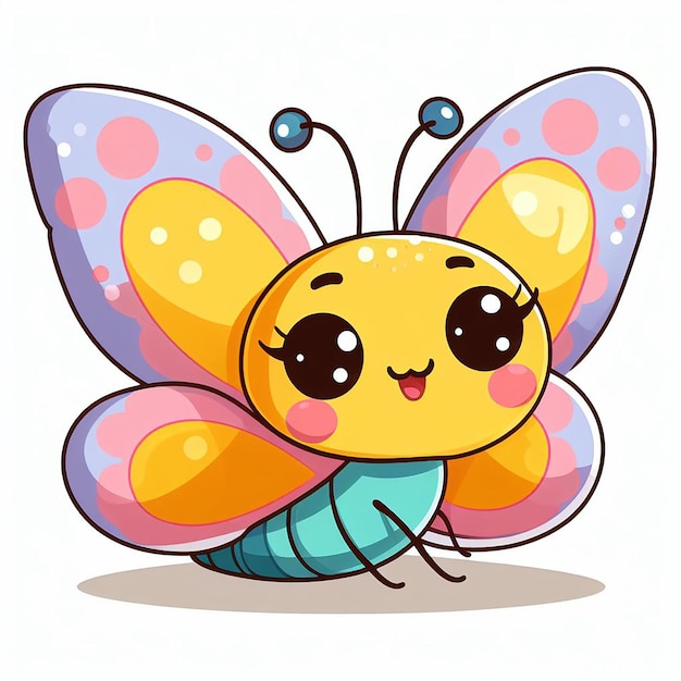 Vector ilustración de personaje lindo mariposa