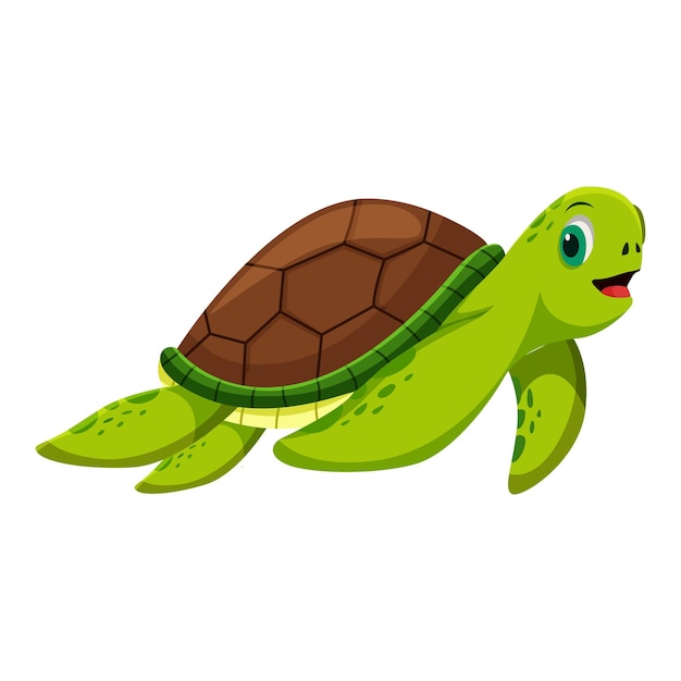 Ilustración de personaje lindo tortuga