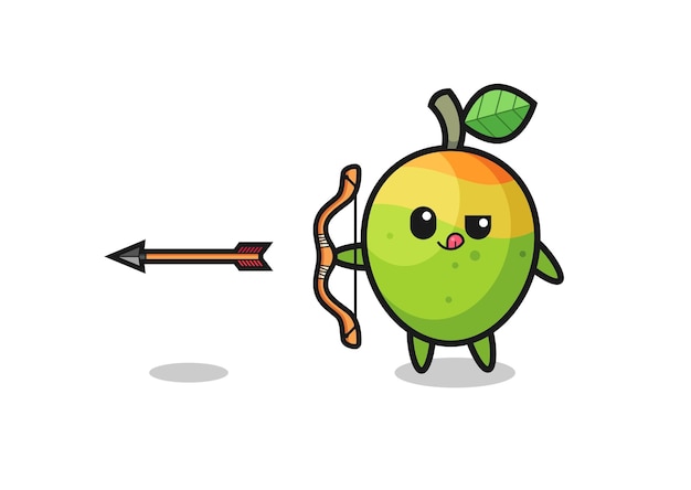 Ilustración del personaje de mango haciendo tiro con arco.