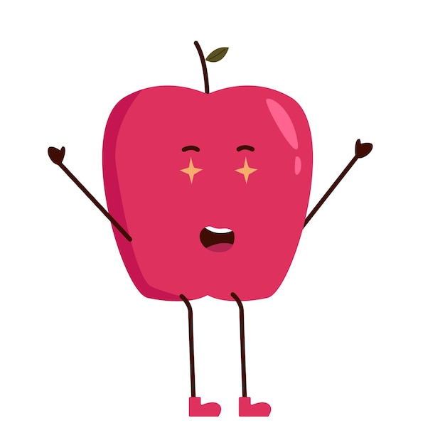 Ilustración de personaje de manzana