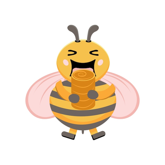 Ilustración del personaje de la mascota de la abeja
