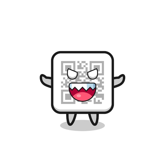 Ilustración del personaje de la mascota del código qr malvado