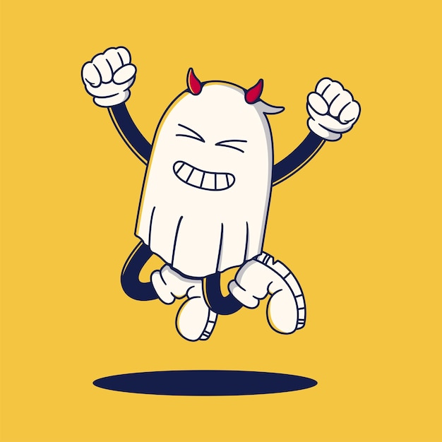 Ilustración de personaje de mascota retro de Halloween