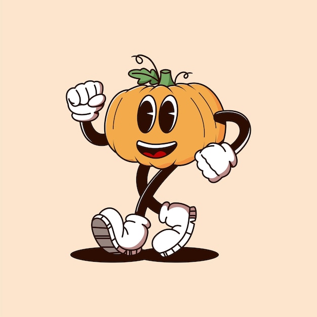 Ilustración de personaje de mascota retro de Halloween