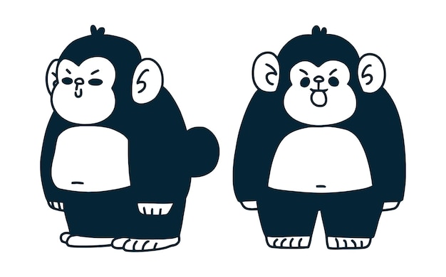 Ilustración de un personaje mono lindo