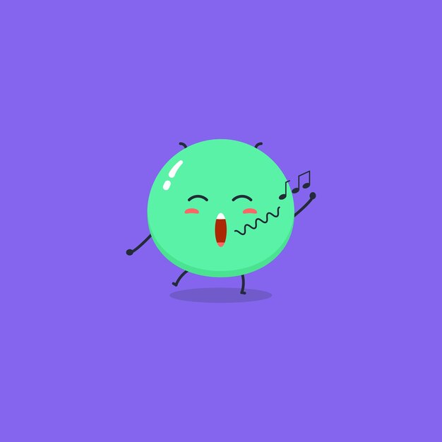 ilustración de personaje de monstruo o virus lindo de diseño plano con cualquier expresión y emoticono
