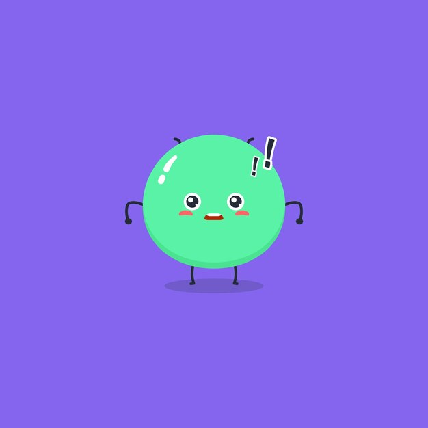 ilustración de personaje de monstruo o virus lindo de diseño plano con cualquier expresión y emoticono