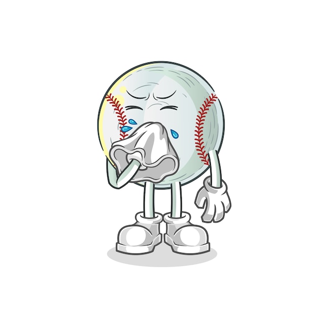 Ilustración de personaje de nariz de soplado de béisbol