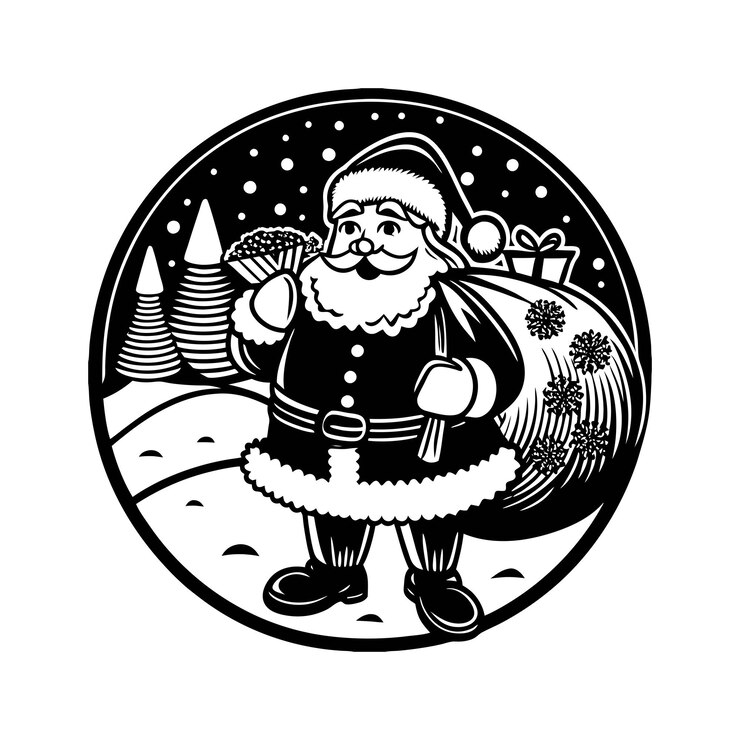 Ilustración del personaje de Papá Noel