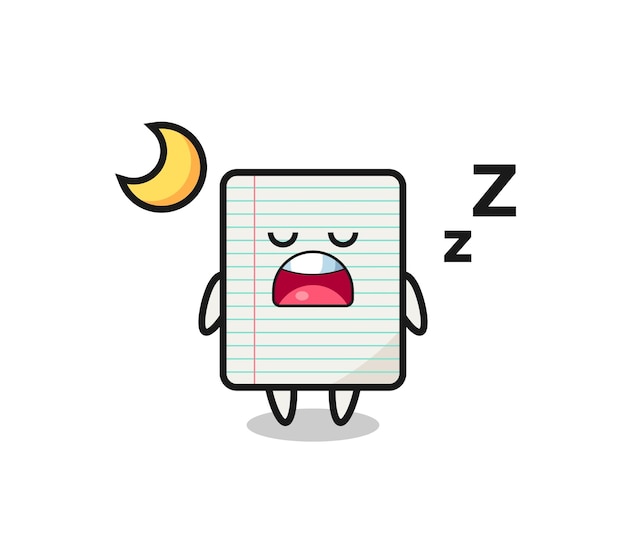 Vector ilustración de personaje de papel durmiendo por la noche