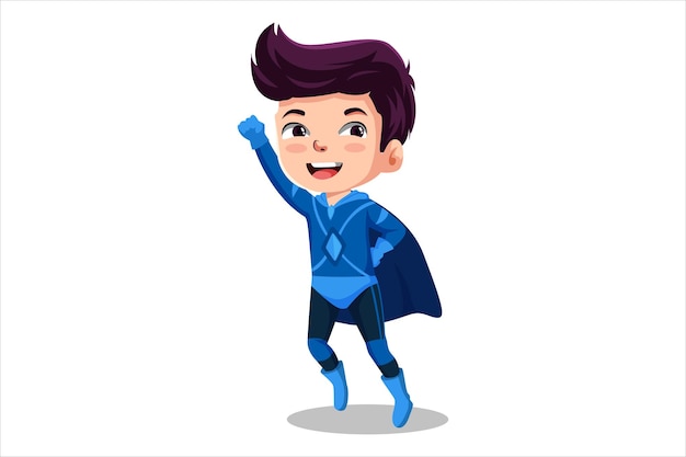 Ilustración de personaje pequeño y lindo superhéroe