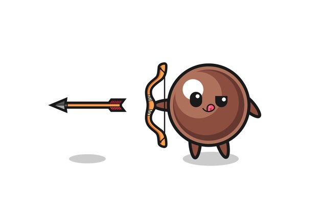 Ilustración del personaje de la perla de tapioca haciendo tiro con arco