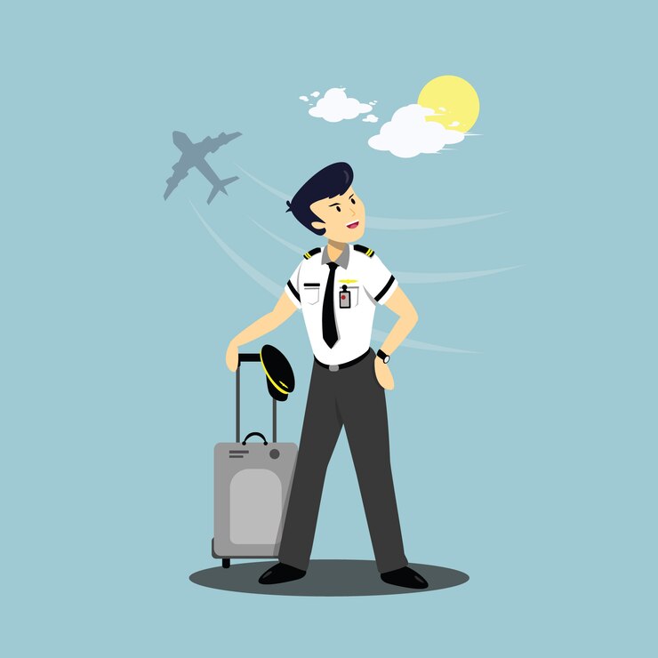Vector ilustración de un personaje piloto.