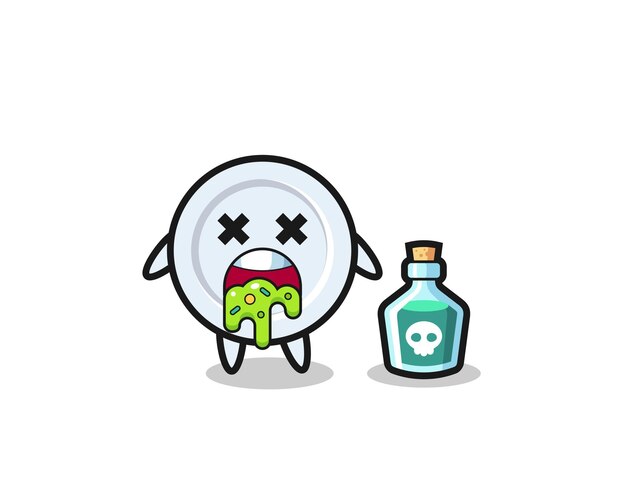 Ilustración de un personaje de placa vomitando debido a envenenamiento