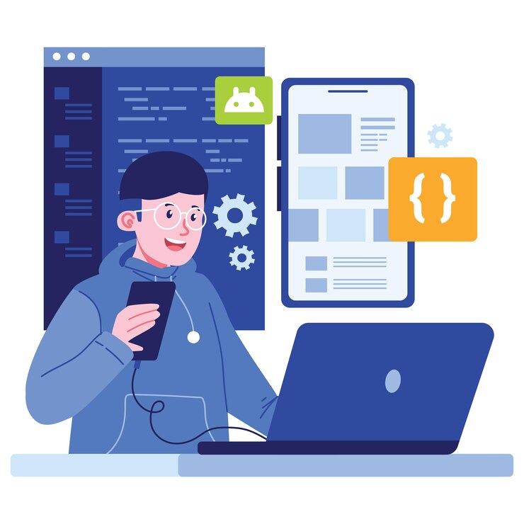 Ilustración del personaje del programador