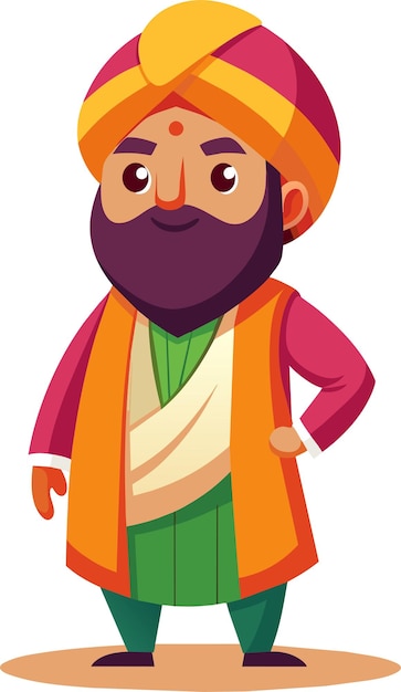 Vector ilustración del personaje punjabi sardar