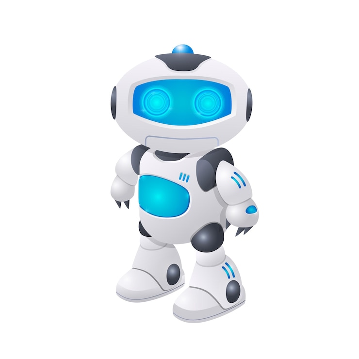 Vector ilustración de personaje de robot moderno tecnologías futuras inteligencia artificial