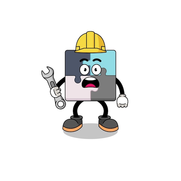 Ilustración de personaje de rompecabezas con diseño de personaje de error 404
