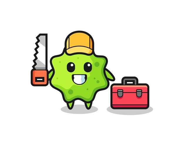 Ilustración del personaje splat como carpintero