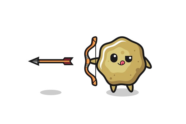 Ilustración del personaje de taburetes sueltos haciendo tiro con arco