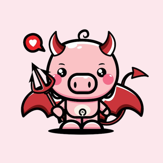 ilustración de personaje de vector de cerdo lindo