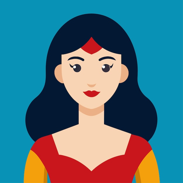 Ilustración del personaje vectorial de la actriz en estilo plano
