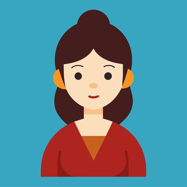 Ilustración del personaje vectorial de la actriz en estilo plano