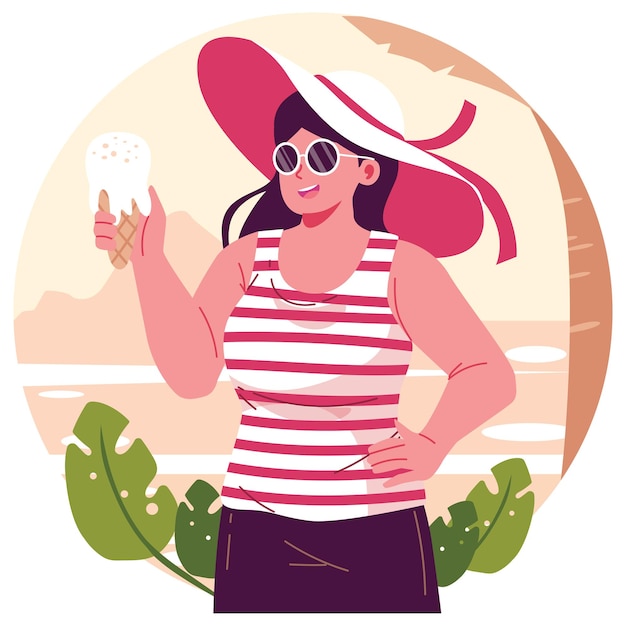 Vector ilustración del personaje de verano