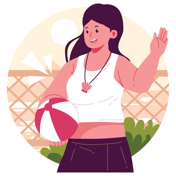 Ilustración del personaje de verano