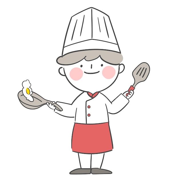 una ilustración de un personaje vestido de cocinero