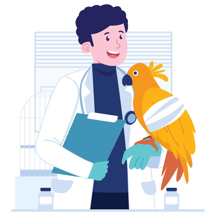 Ilustración de un personaje veterinario