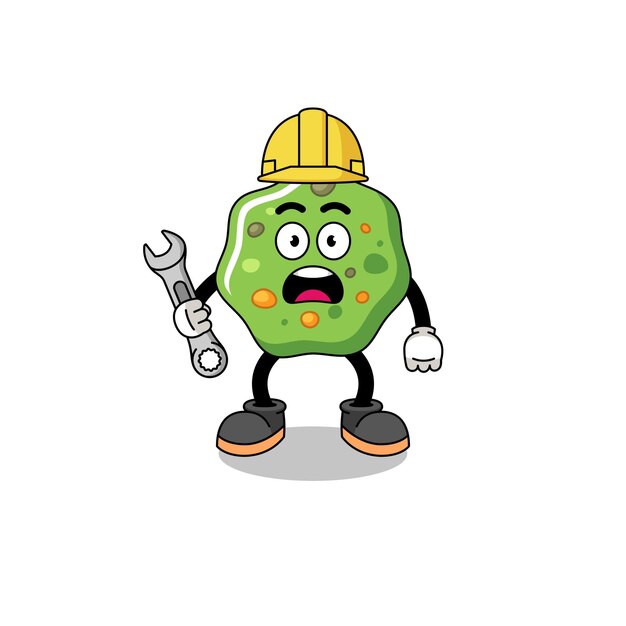 Ilustración de personaje de vómito con error 404