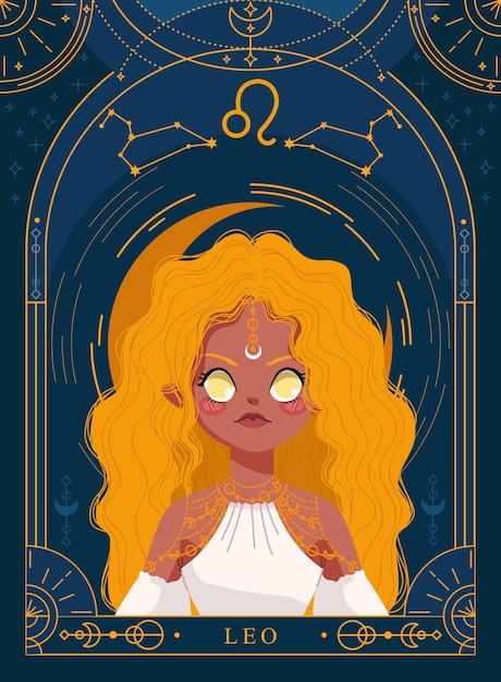 Ilustración del personaje del zodiaco Leo