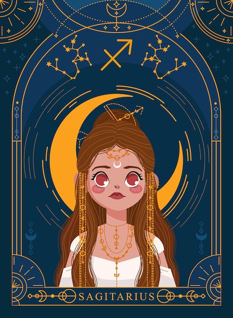 Ilustración del personaje del zodiaco Sagitario