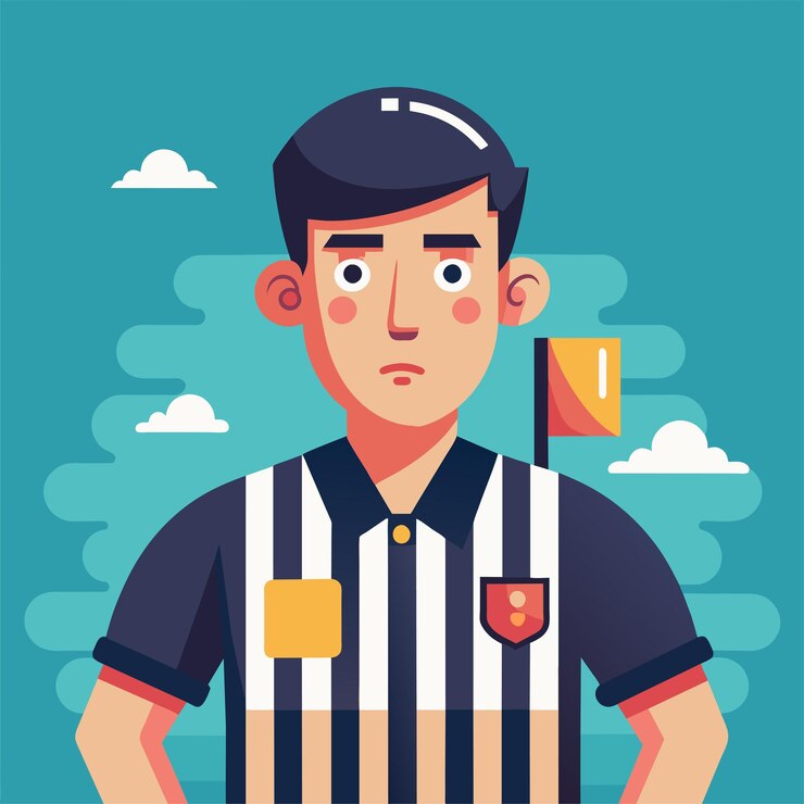 Vector ilustración de personajes de arbitraje deportivo vectorial