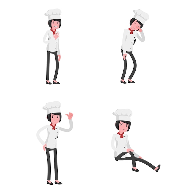Ilustración de personajes cocineros