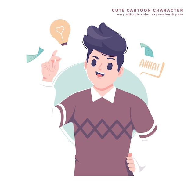Ilustración de personajes de concept boy