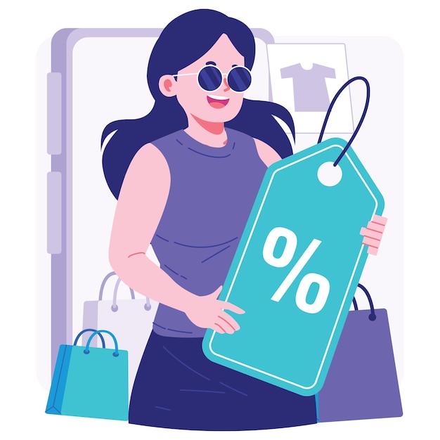 Ilustración de personajes de Cyber Monday